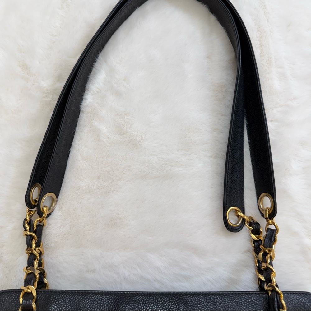 CHANEL Black Caviar Leather Triple CC Shoulder Bag - Picture 9 of 12